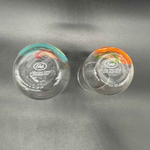 Russian Doll Nesting Glass Cups Tumblers Fred Babushkups 2010 Set Of 2 Kitschy - Picture 7 of 11